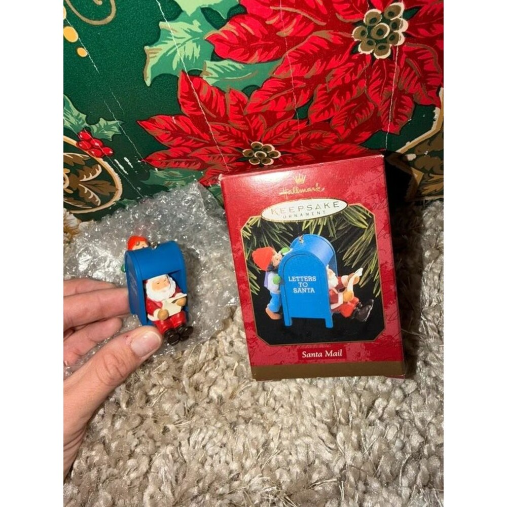 Hallmark Keepsake Santa Mail 1997 Christmas Ornament Blue Mailbox w/ Box